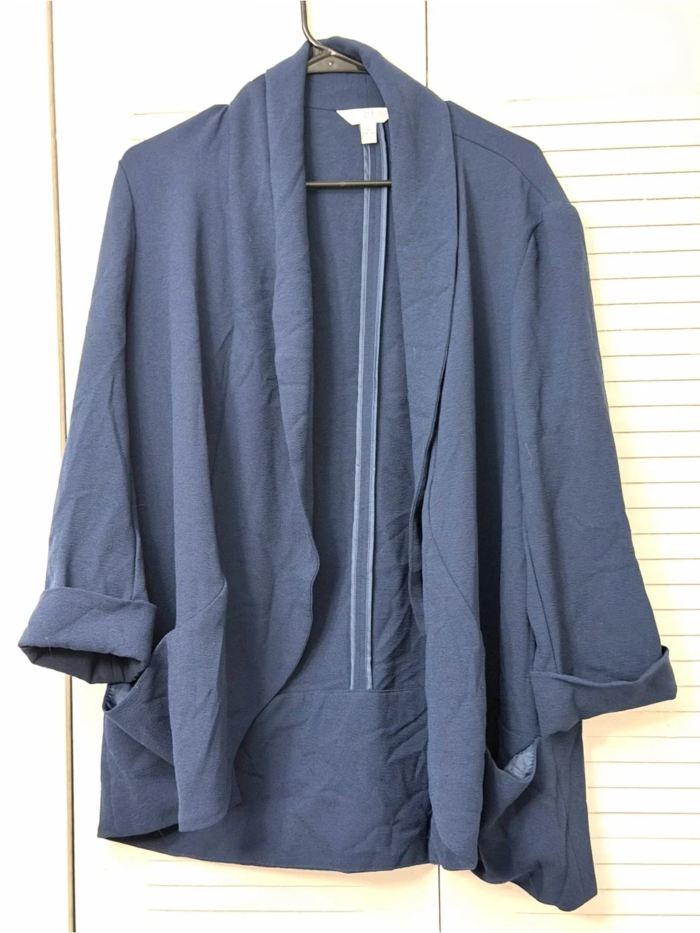 Time & Tru Drapey Open-Front Blazer Cardigan T0176
